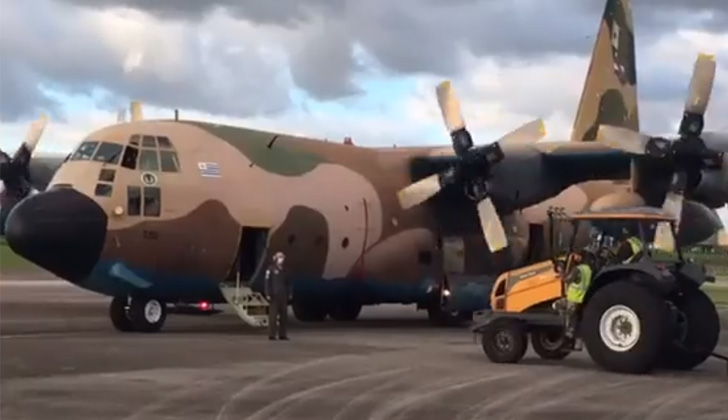 One of the Hercules acquired by Uruguay from Spain.  Photo: Javier Garcia/Twitter.