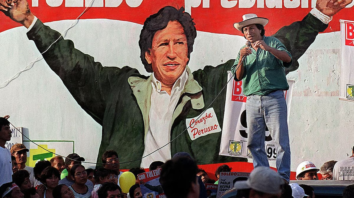 Alejandro Toledo en campaña. Elección presidencial en 2001