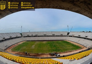 Peñarol presentó el logo y tres posibles nombres para su futuro estadio . Foto: @OficialCAP