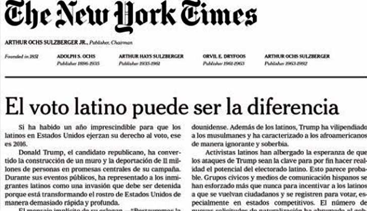 La lucha por el voto latino - The New York Times