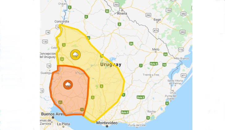 INUMET Emite Alertas “naranja” Y “amarilla” Por Tormentas Fuertes ...