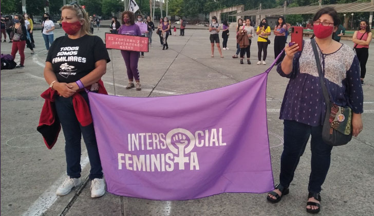 Concentración y acto en la plaza 1º de mayo de la Intersocial Feminista. Foto Intersocial Feministra/twitter.