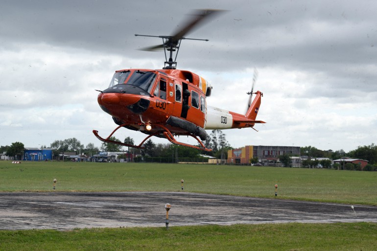 Helicóptero Bell 212 igual al accidentado. Foto: Fuerza Aérea Uruguaya