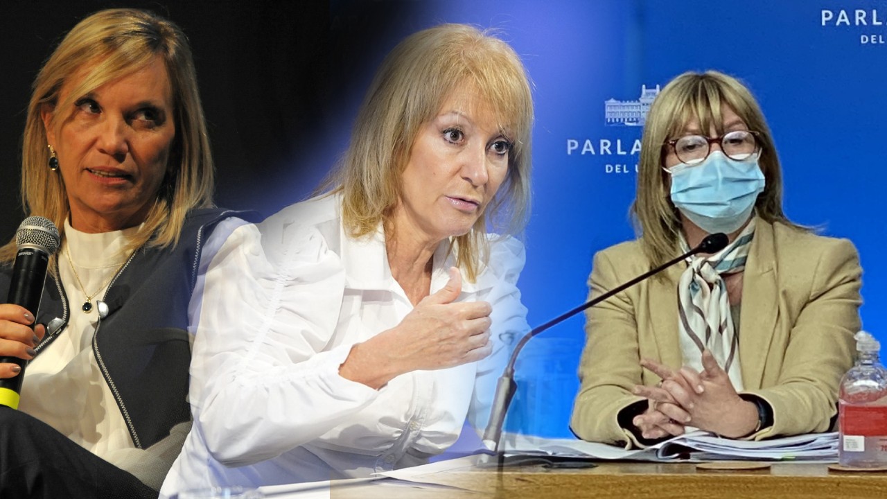 De izquierda a derecha, la vicepresidenta de la República, Beatriz Argimón; la intendenta de Montevideo, Carolina Cosse, y la diputada del FA, Cristina Lustemberg. 