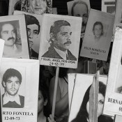 Mercedes Vigil and other deniers of the Disappeared descended from an event in Argentina