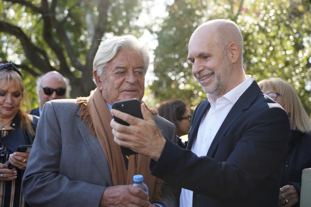 Luis Alberto Lacalle Herrera junto al jefe de Gobierno de la Ciudad de Buenos Aires, Horacio Rodríguez Larreta. 