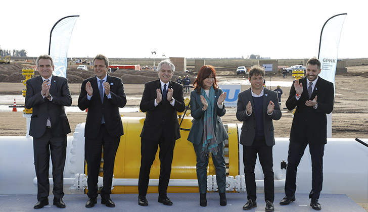 El gobierno argentino inauguró las primeras obras finalizadas del Gasoducto Néstor Kirchner. 