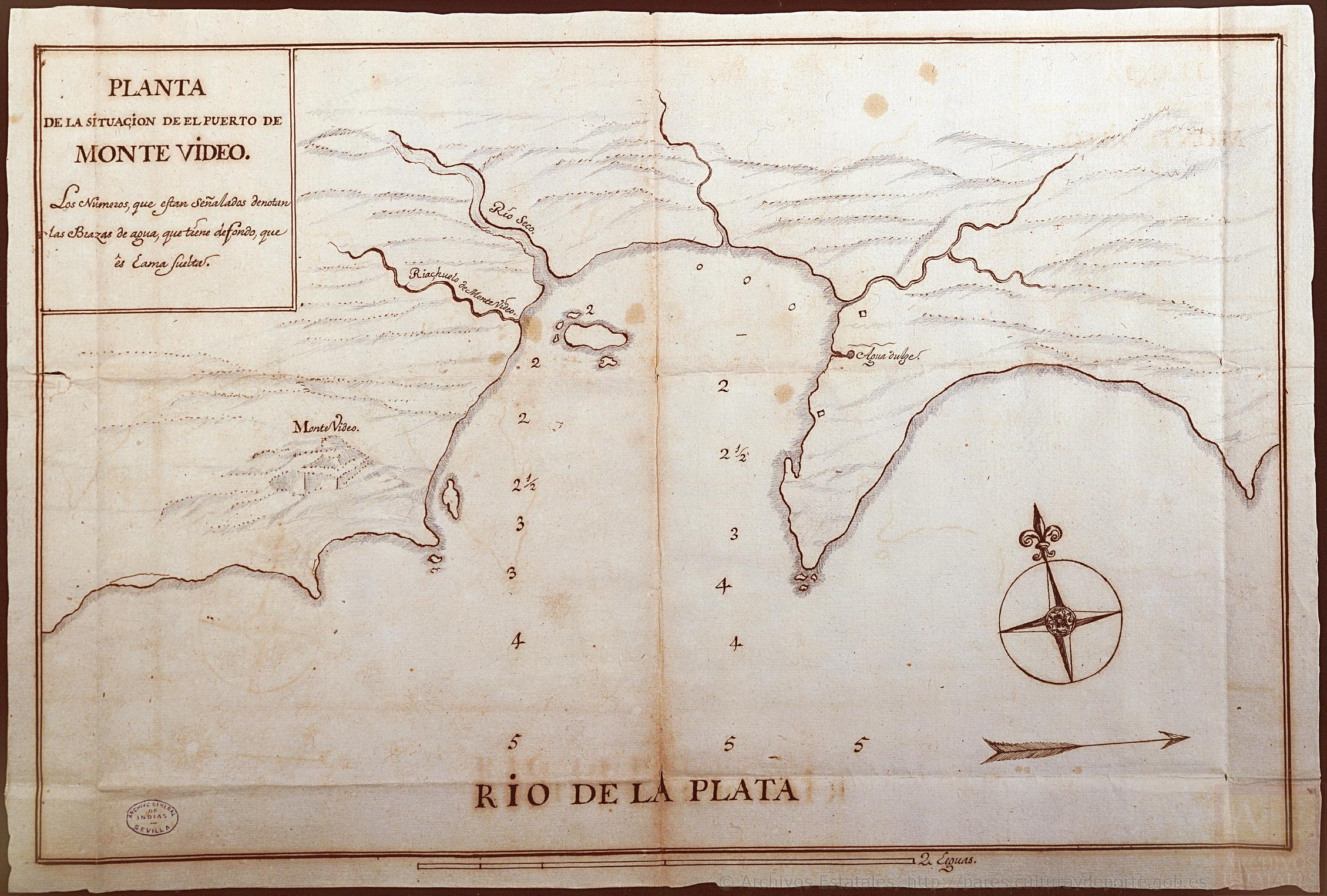 Planta de la situación del Puerto de Montevideo del “Archivo General de Indias”