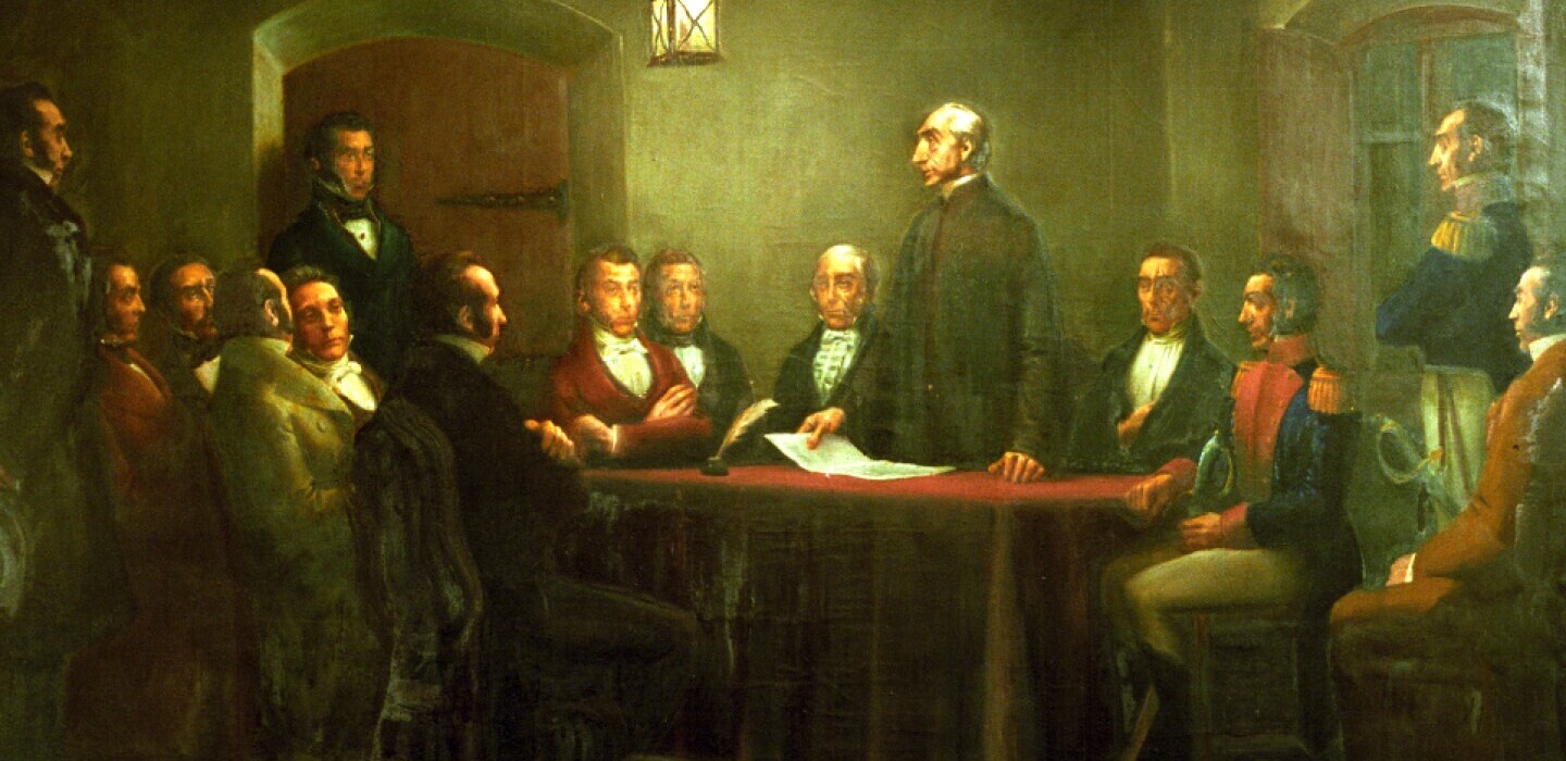 "Asamblea de la Florida", de Eduardo Amézaga, óleo sobre tela, 1943 - 1947. Fuente: Museo Histórico Nacional