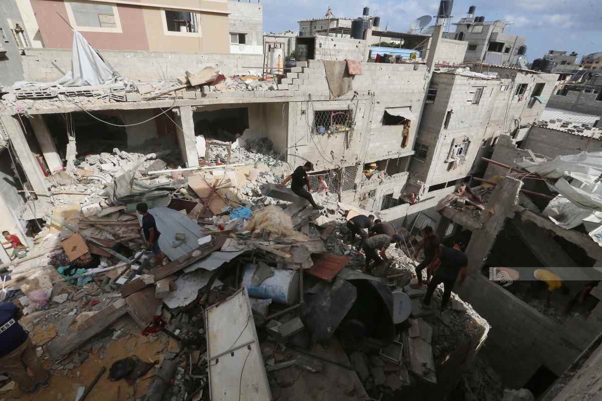 Destrucción de la ocupación ilegal israelí en Gaza. Foto cortesía de la agencia de noticias palestina WAFA