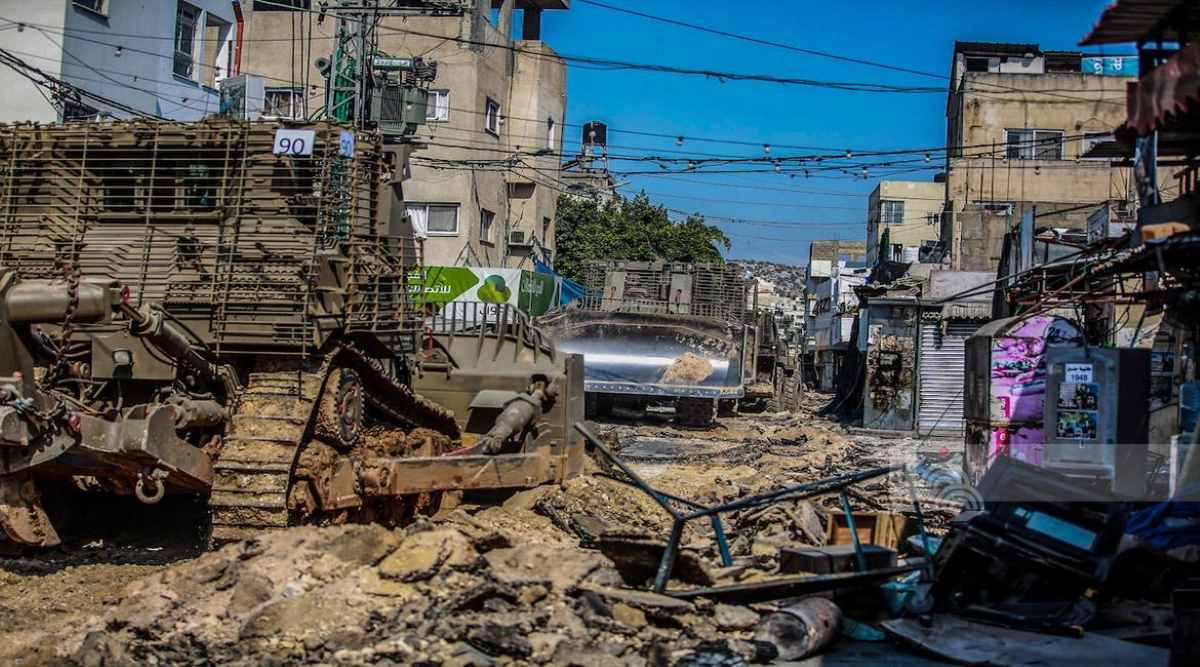 Destrucción generalizada de la infraestructura y las propiedades de los ciudadanos tras la retirada de las tropas israelíes de Yenín y su campamento. Foto de la agencia palestina WAFA