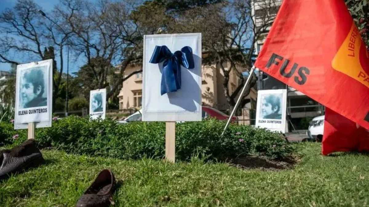 Un tributo a la maesta detenida desaparecida Elena Quinteros en Boulevard Artigas, en donde fue secuestrada por los criminales de la dictadura